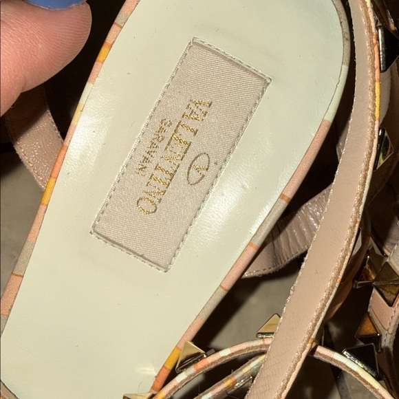 Valentino Pointed-Toe Studded heels- Pink & Orange rock stud strappy heels 40 - Picture 3 of 6